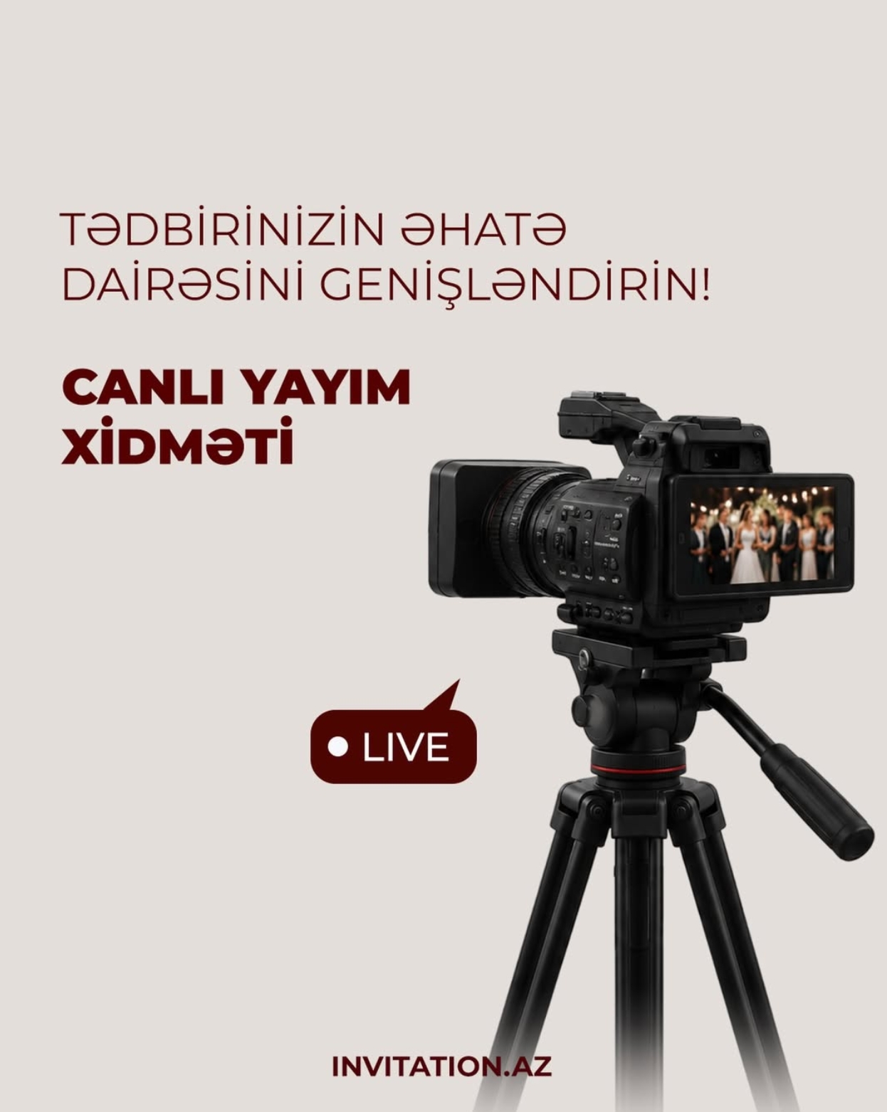 Canlı yayımla tədbirinizi məkanla məhdudlaşdırmayın. 📹✨